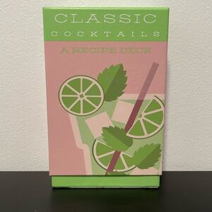 Classic Cocktails Recipe Card Deck NEW w/ Wood Stand 24ct Eccolo Bar Bartender